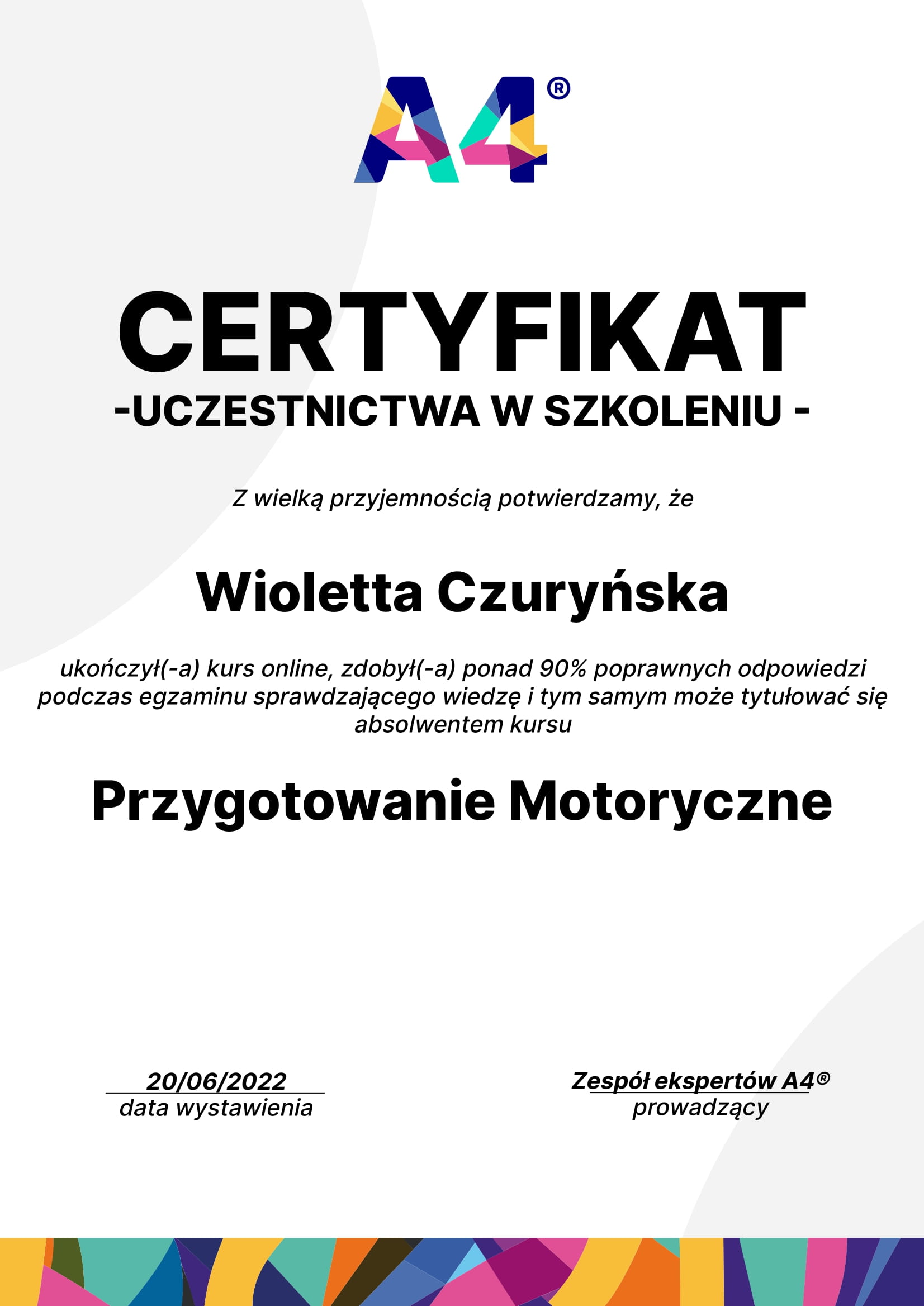 Certyfikat Wioletta Czuryńska-1